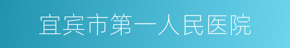 宜宾市第一人民医院的同义词