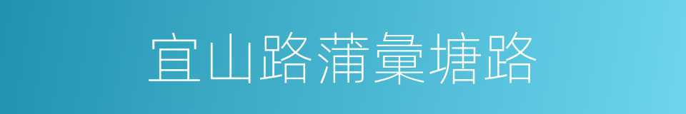 宜山路蒲彙塘路的同義詞