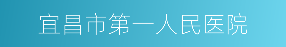 宜昌市第一人民医院的同义词