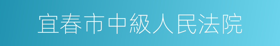 宜春市中級人民法院的同義詞