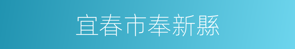 宜春市奉新縣的同義詞
