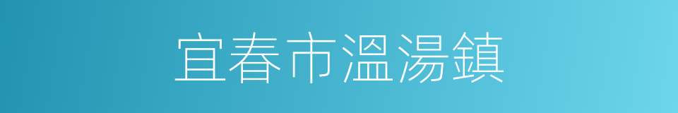 宜春市溫湯鎮的同義詞