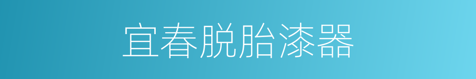 宜春脱胎漆器的同义词