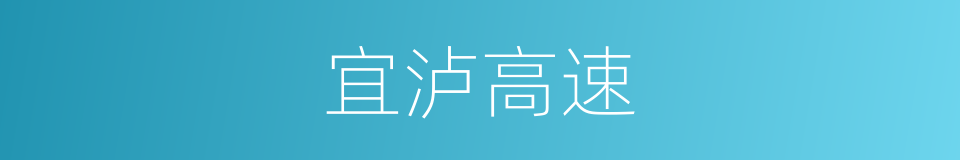 宜泸高速的同义词