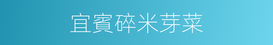 宜賓碎米芽菜的同義詞