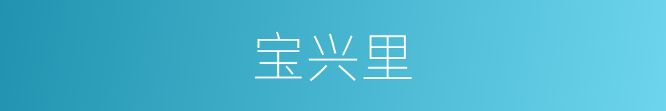宝兴里的同义词