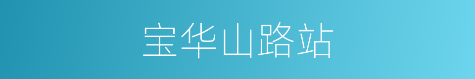 宝华山路站的同义词