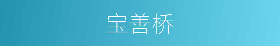 宝善桥的同义词