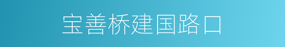 宝善桥建国路口的同义词