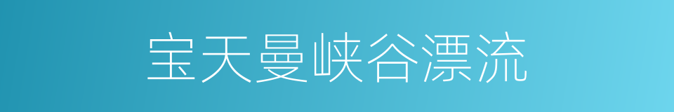 宝天曼峡谷漂流的同义词