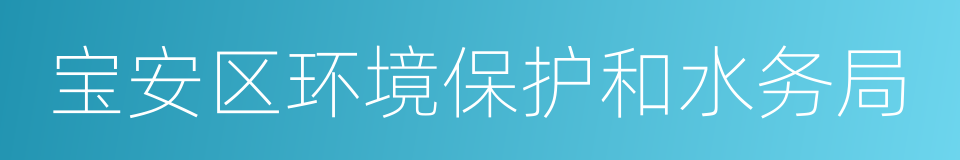 宝安区环境保护和水务局的同义词