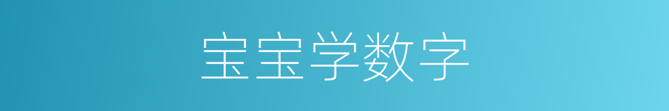 宝宝学数字的同义词