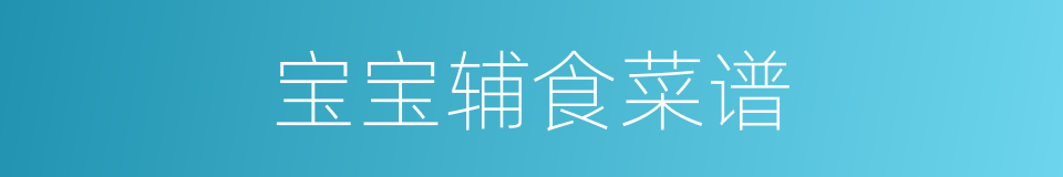 宝宝辅食菜谱的同义词