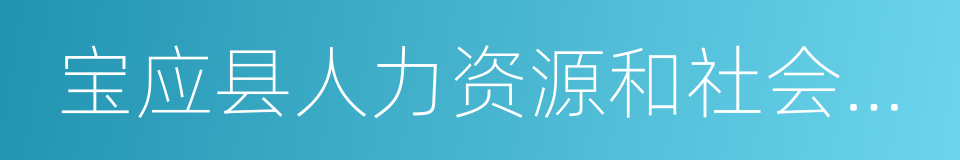 宝应县人力资源和社会保障局的同义词