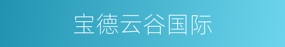 宝德云谷国际的同义词