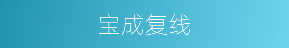 宝成复线的同义词