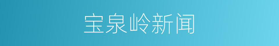 宝泉岭新闻的同义词