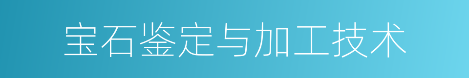 宝石鉴定与加工技术的同义词