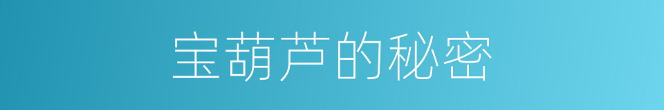 宝葫芦的秘密的同义词