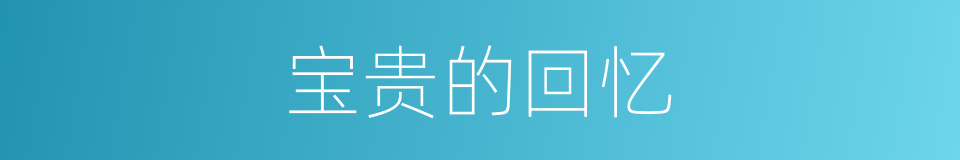宝贵的回忆的同义词