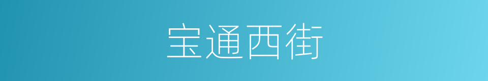 宝通西街的同义词