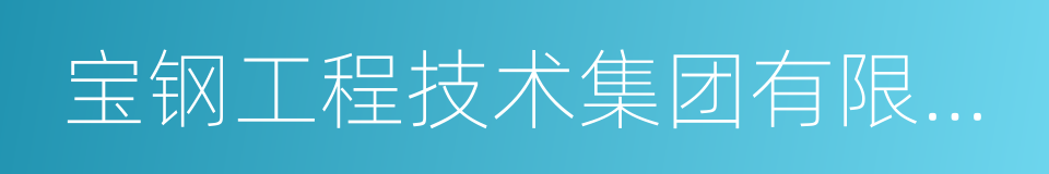 宝钢工程技术集团有限公司的同义词