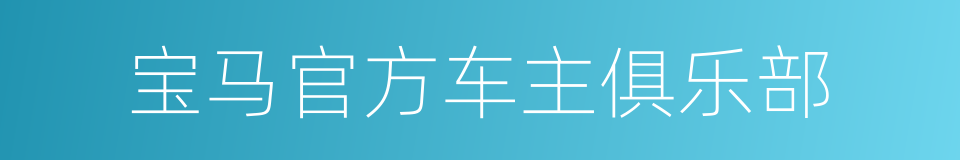 宝马官方车主俱乐部的同义词