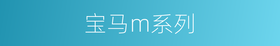 宝马m系列的同义词