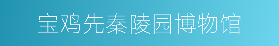宝鸡先秦陵园博物馆的同义词