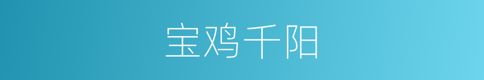 宝鸡千阳的同义词