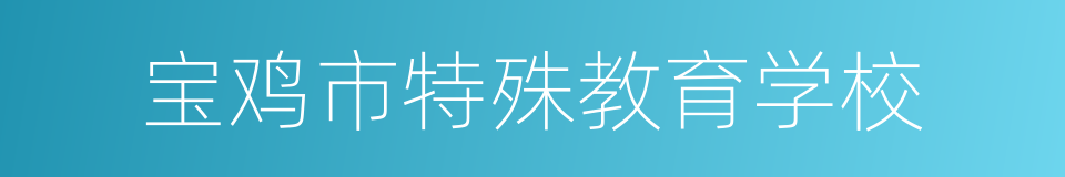 宝鸡市特殊教育学校的同义词