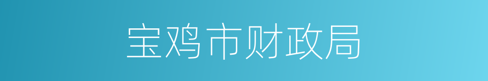 宝鸡市财政局的同义词