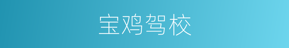 宝鸡驾校的同义词