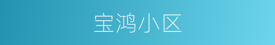 宝鸿小区的同义词