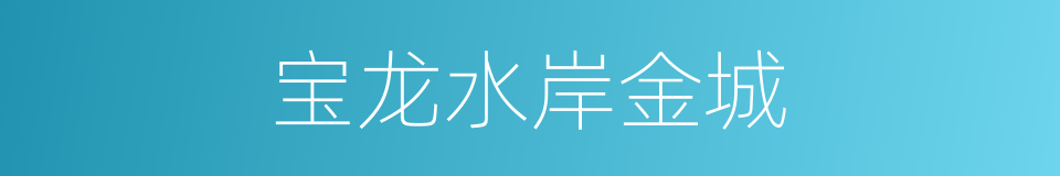 宝龙水岸金城的同义词