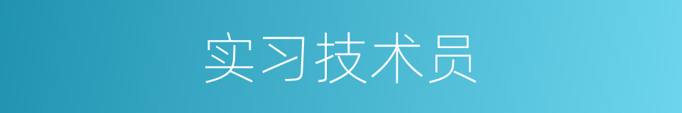 实习技术员的同义词