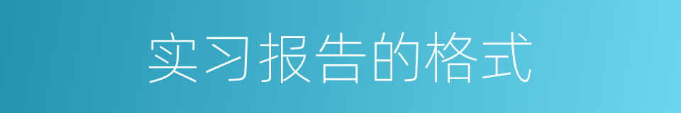 实习报告的格式的同义词