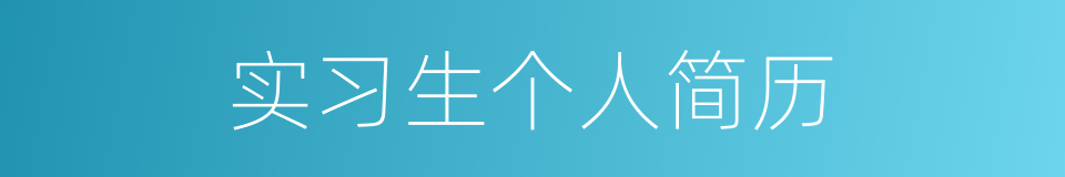 实习生个人简历的同义词