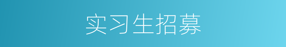 实习生招募的同义词