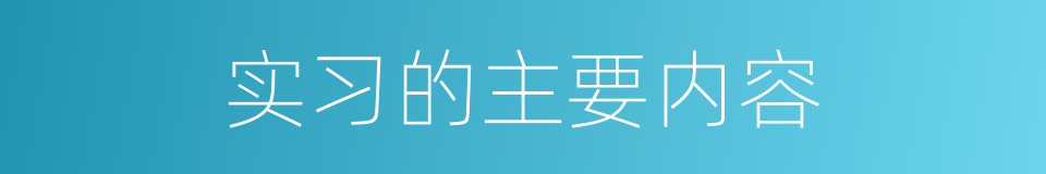 实习的主要内容的同义词