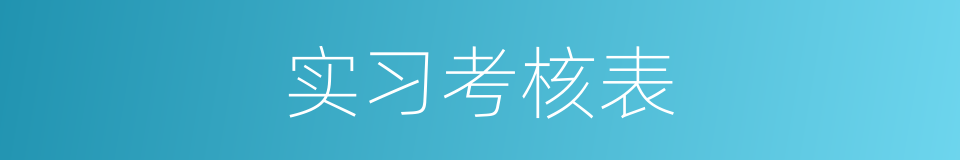 实习考核表的同义词