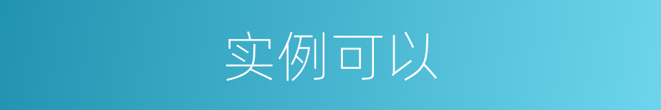 实例可以的意思