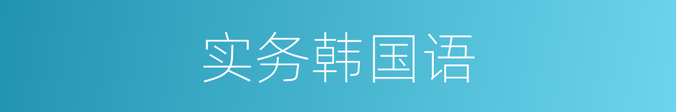 实务韩国语的同义词