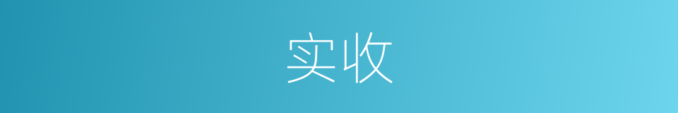 实收的意思