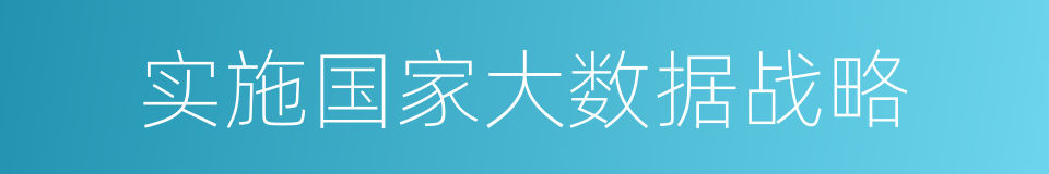 实施国家大数据战略的同义词