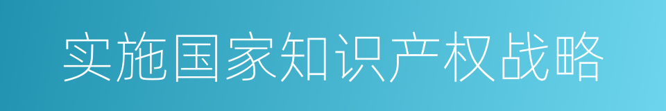 实施国家知识产权战略的同义词