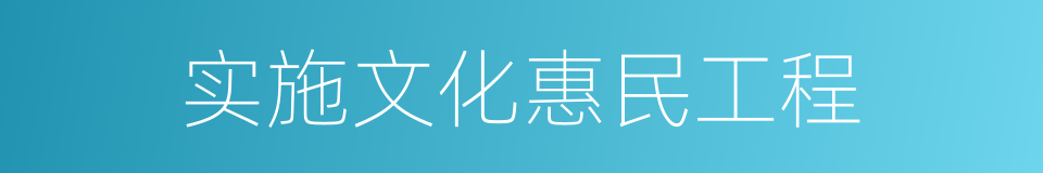 实施文化惠民工程的同义词