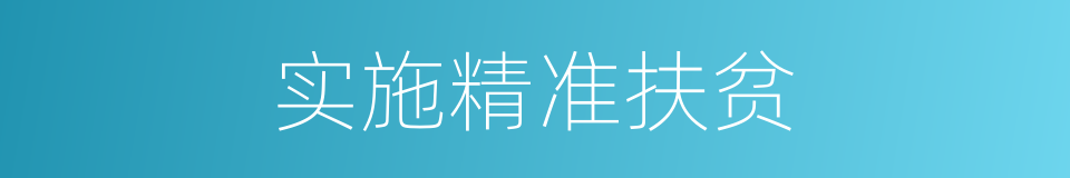 实施精准扶贫的同义词