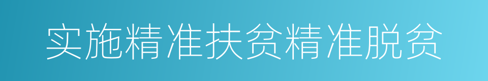 实施精准扶贫精准脱贫的同义词