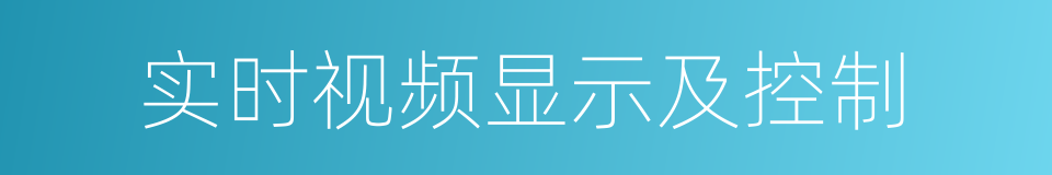 实时视频显示及控制的同义词